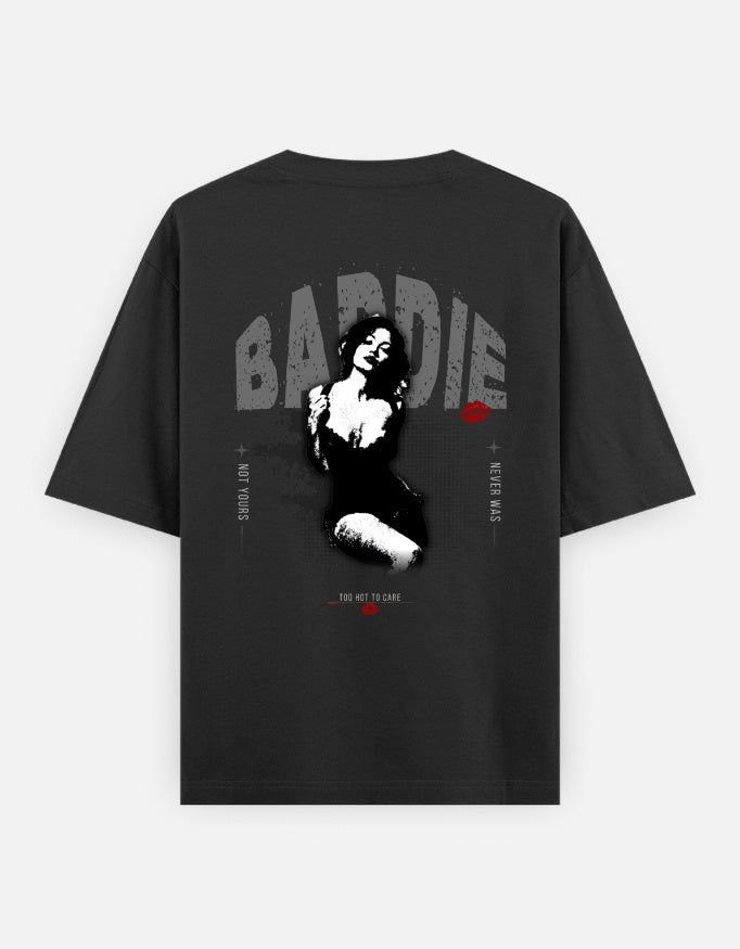 Baddie Graphic Oversized T-Shirt Back View Black